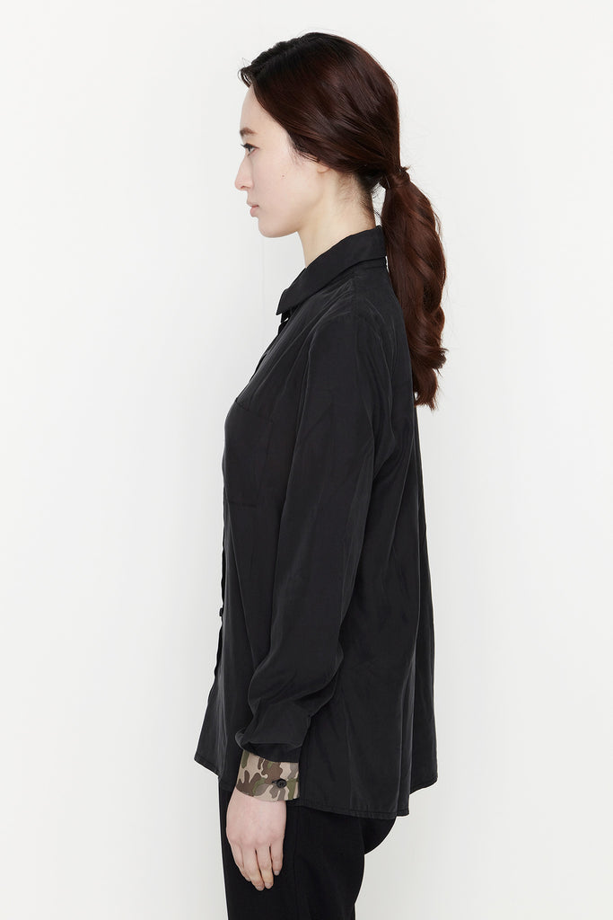 Camo sleeeve Shirt Black by Ryul + Wai
