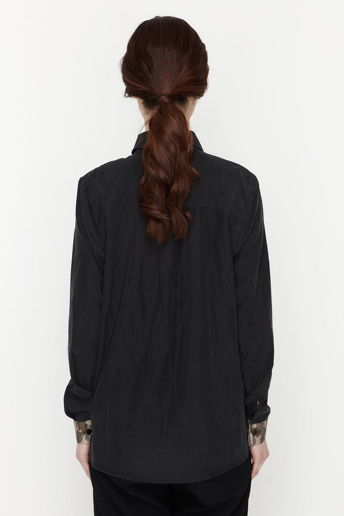 Camo sleeeve Shirt Black by Ryul + Wai