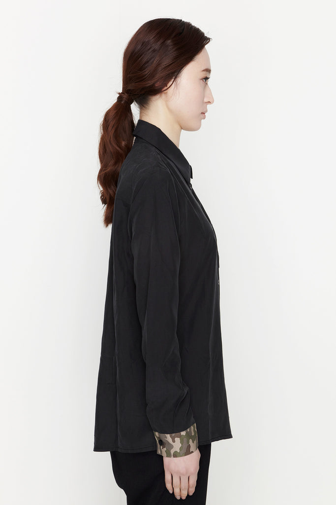 Camo sleeeve Shirt Black by Ryul + Wai