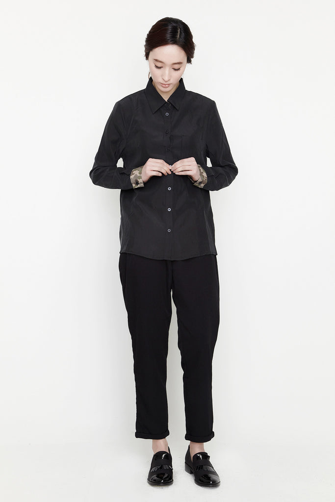Camo sleeeve Shirt Black by Ryul + Wai