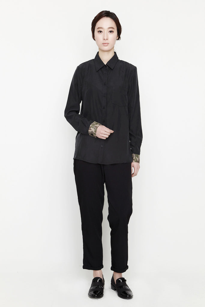 Camo sleeeve Shirt Black by Ryul + Wai