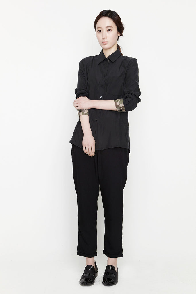 Camo sleeeve Shirt Black by Ryul + Wai