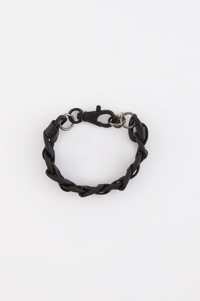 catena black leather bracelet by Atelier R.Lee