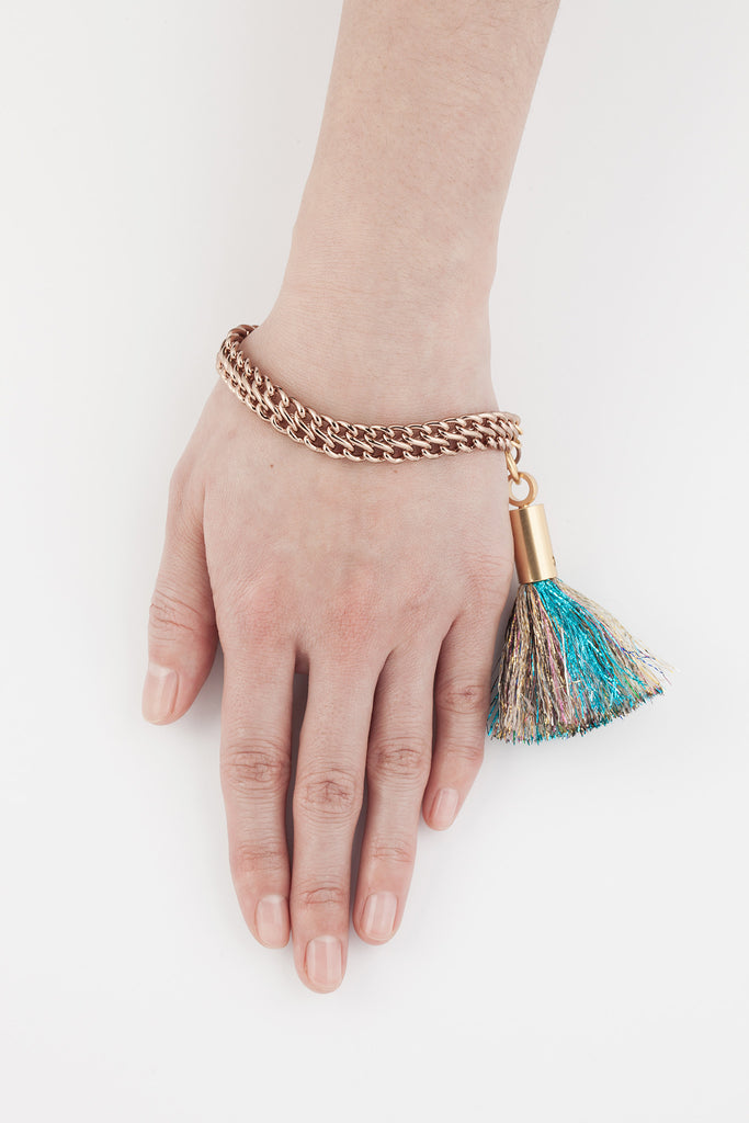 Blue Tassel Bracelet by Monday Edition
