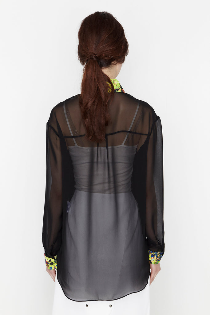 Black See Through Blouse by bë