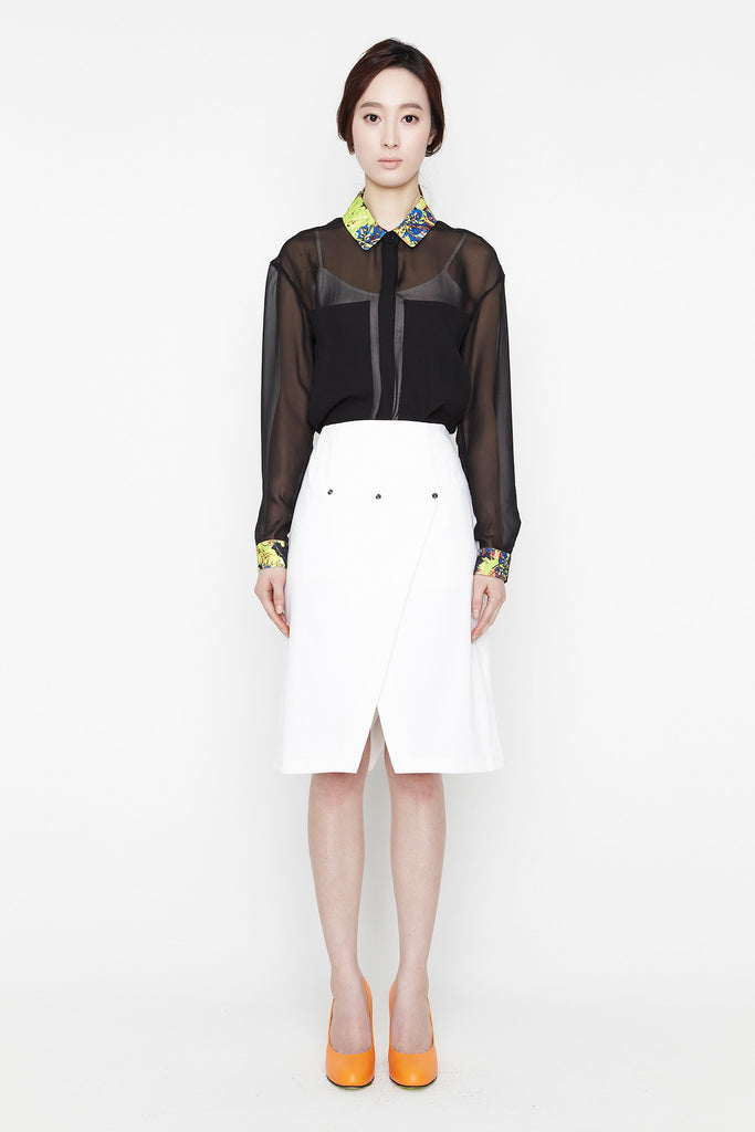 Black See Through Blouse by bë