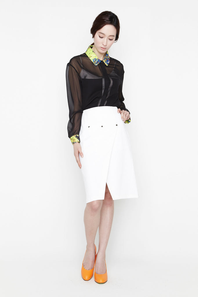 Black See Through Blouse by bë