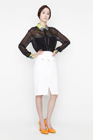 Black See Through Blouse