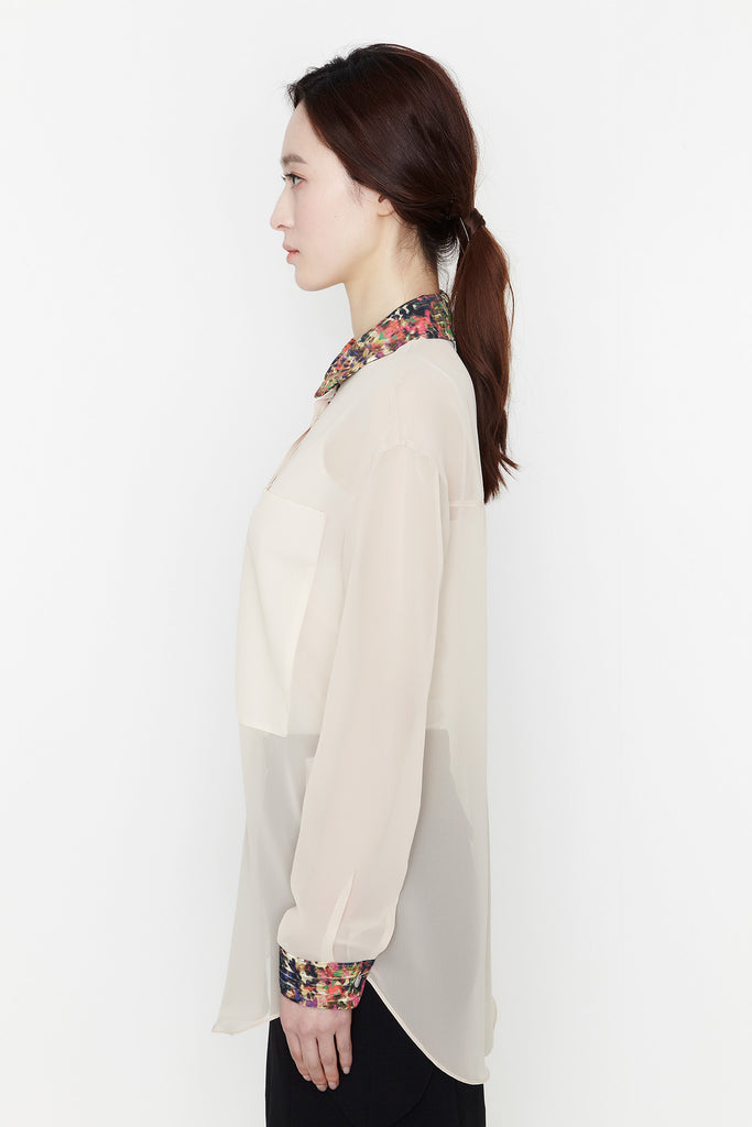 Beige See Through Blouse by bë
