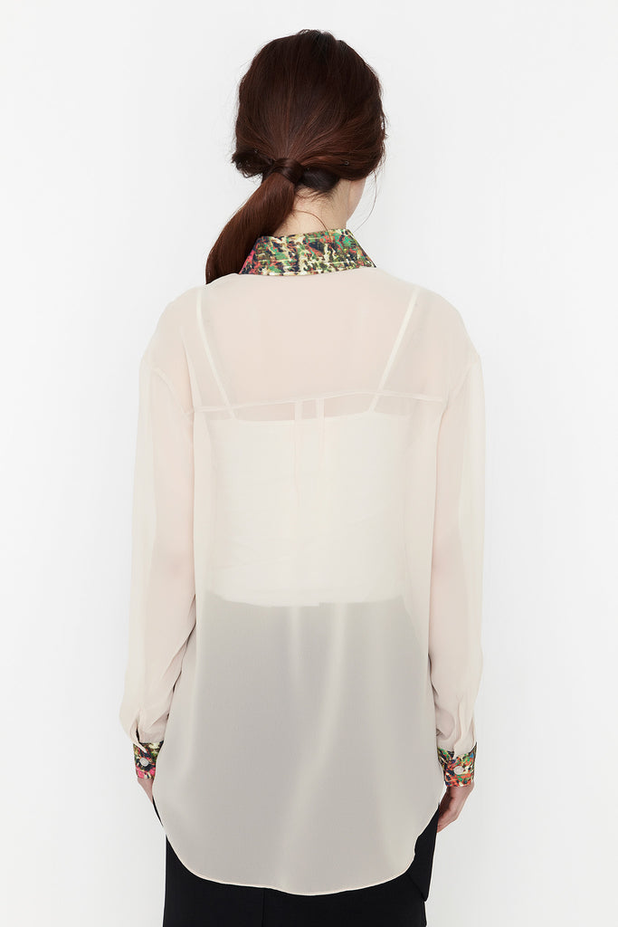 Beige See Through Blouse by bë