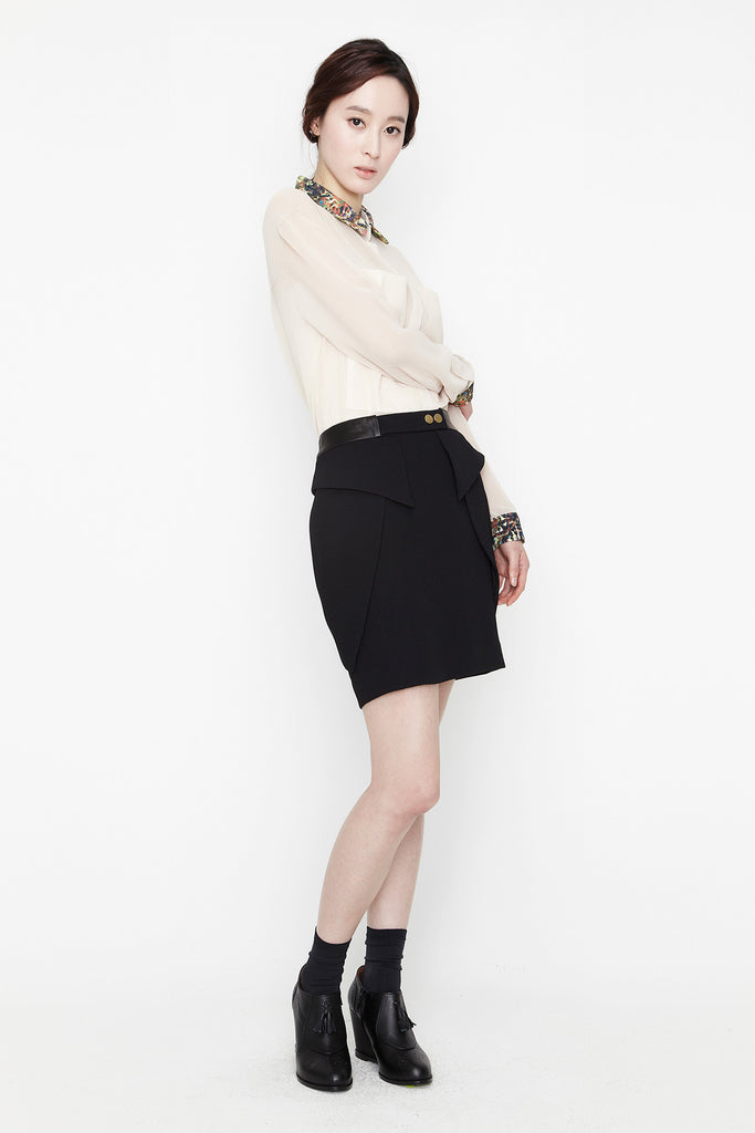 Beige See Through Blouse by bë