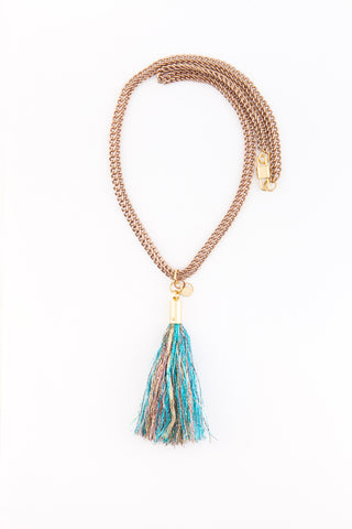 Blue Tassel Necklace